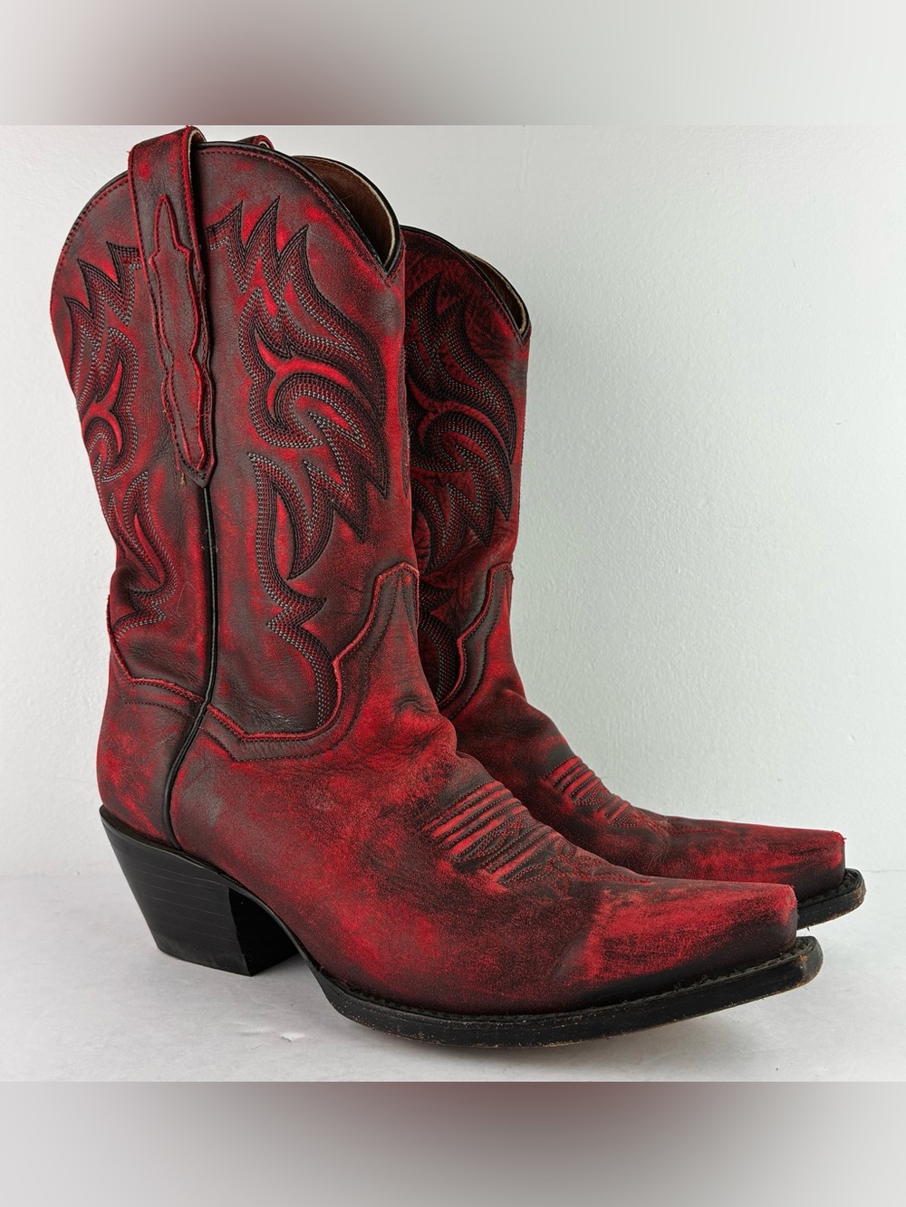 Dan Post Brushed Red Western Boots